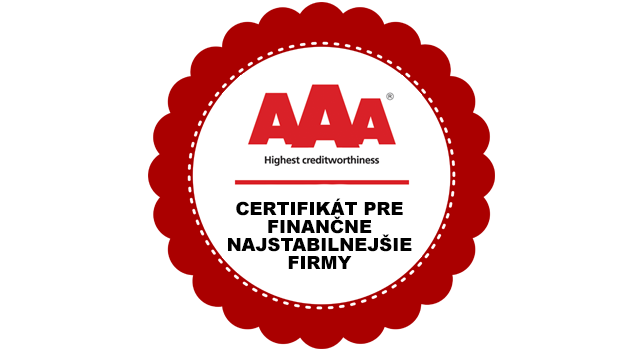 CERTIFIKÁT PRE FINANČNE NAJSTABILNEJŠIE FIRMY
